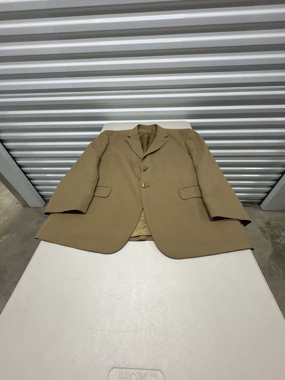 Vintage Men's Tan 100% Wool 2-Button Blazer Sport Coat